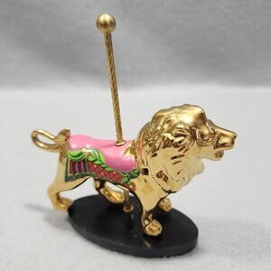 Franklin Mint Multi-Colored Carousel Lion 24K Gold Majestic Menagerie Figurine